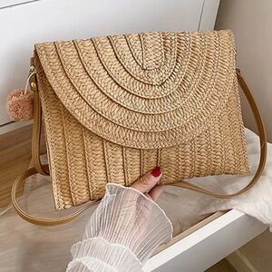 Summer Ladies Straw Woven Clutch Bag